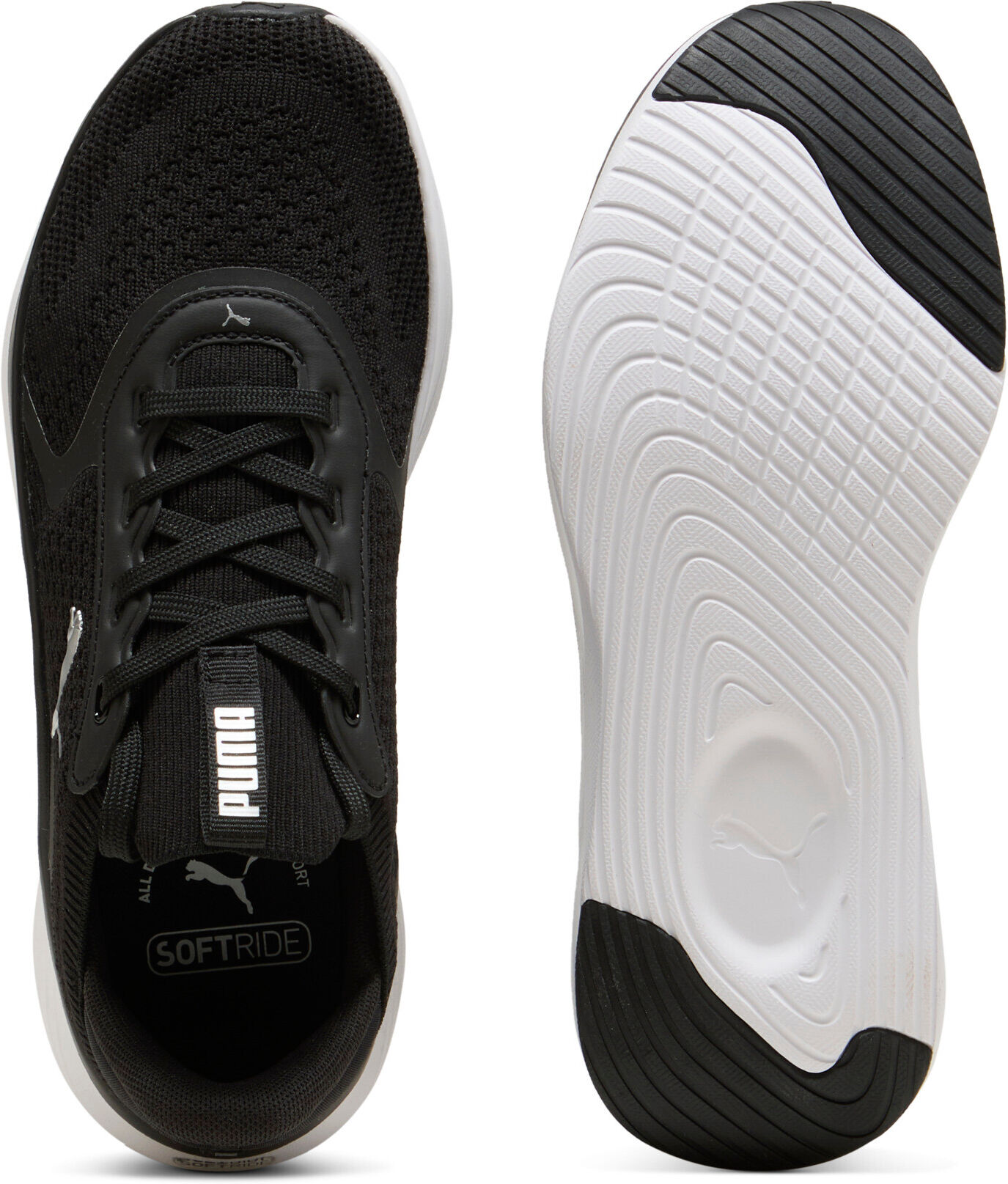 Fitnessschuh PUMA "SOFTRIDE MAYVE 2 WNS", Damen, Gr. 42, schwarz-weiss (puma schwarz, puma weiß, puma silber), Textil, Schuhe Fitnessschuh, ideal für Gym und Fitnessstudio puma schwarz, puma weiß, puma silber 42