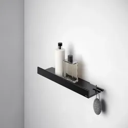 Keuco Reva Duschablage 12858370000 schwarz matt, mit verdeckter Befestigung