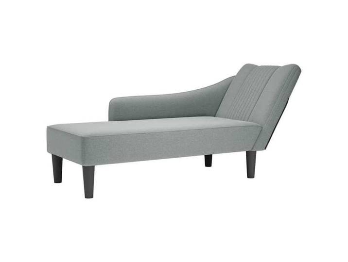 Fauteuil long avec accoudoir droit gris clair tissu fauteuil fauteuil de détente fauteuil long rembourrée 4009800