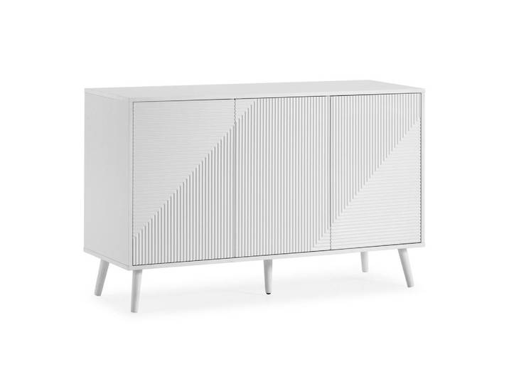 Sideboard Telmo 3 türen Weiß, Rechteckig, 120x76x40 cm, Kleinmöbel, Kommoden, Sideboards