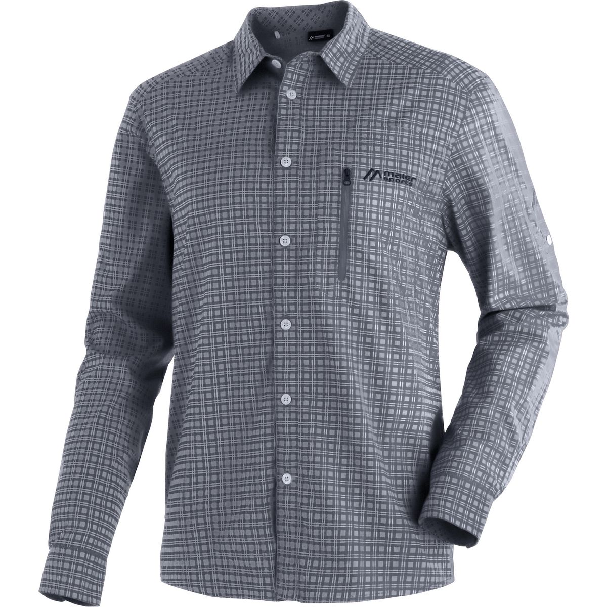 Maier Sports Mats Long Sleeve grey check (M19578) 64 3000175-M19578-64