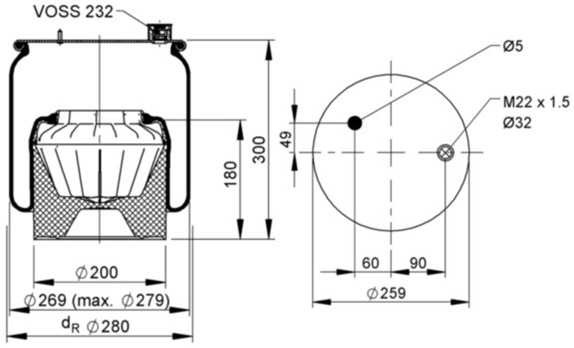 Continental Ctam Soufflet de suspension, suspension pneumatique Continental CONTITECH 6173 N P42