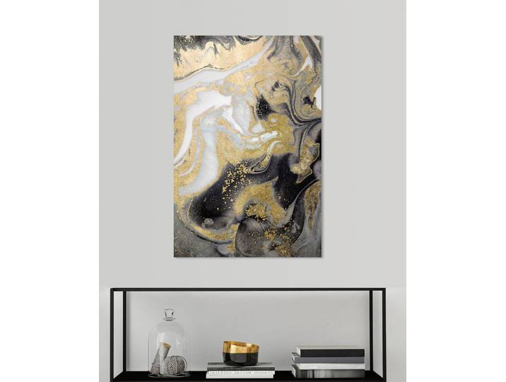 Acrylglasbild QUEENCE Abstrakte Kunst , gold (farbe bild(er): goldfarben marmoriert), B:50cm H:75cm T:2,4cm, Bilder, Acrylglasbild, in Marmor-Optik