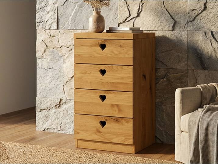 Wildeichenkommode „Heidi“ 50 cm Massivholz Wildeiche