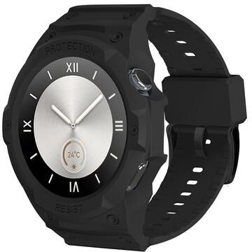 Everyday Crate Huawei Watch GT 6 GT 5 GT 4 46mm TPU Watch Band Integrated Protective Watch Strap black