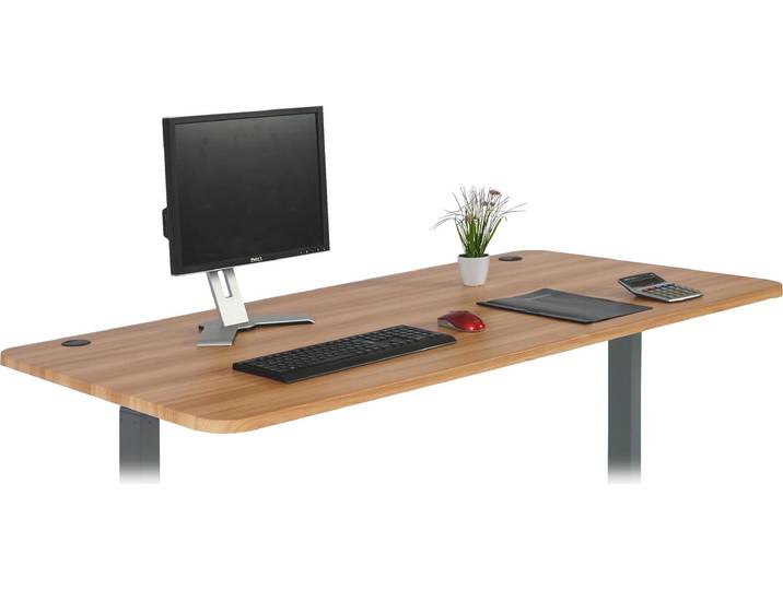Tischplatte HWC-D40 für Schreibtische, Schreibtischplatte, 160x80cm MVG- eichefarben