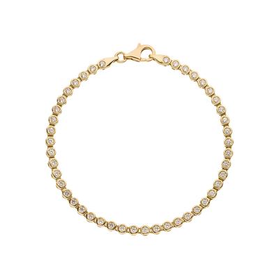 Goldarmband JOBO "Armband Tennisarmband 19 cm", gold (gelbgold 333, weiß), Armbänder, Damen, 19cm, Gelbgold 333, Goldarmband, 333 Gold mit 45 Zirkonia