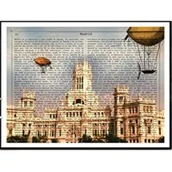 POSTER Vintage Von Madrid. A4 Rahmenlos