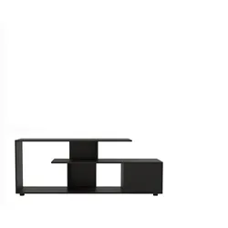 COSTWAY TV-Schrank, TV-Ständer für Fernseher bis zu 55 Zoll, asymmetrischer TV-Schrank mit Regalen und Schrank