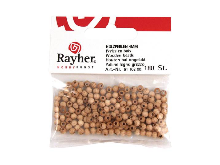 Rayher Rohholz-Perlen 6 mm 135 Stück