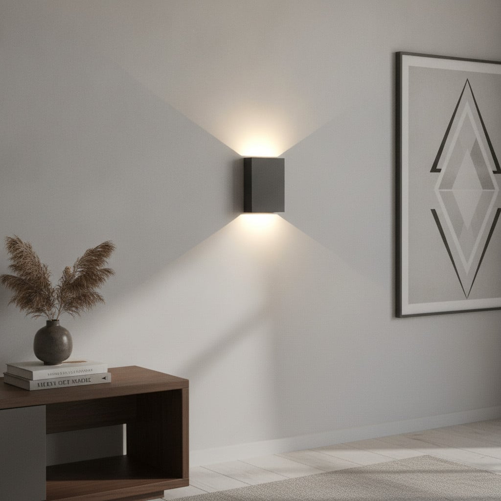 Artdelight Memphis Wandlamp - Zwart en Goud/Messing - Modern Aluminium