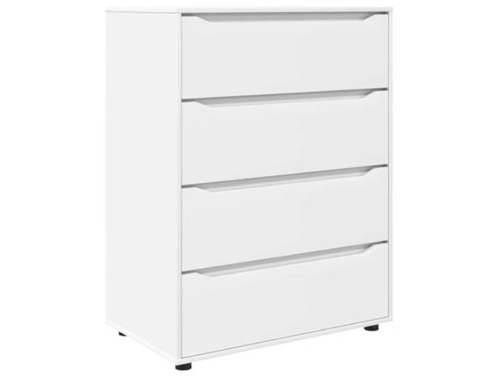 Heofavd Kommode Weiß 80x48x105 cm Schrank mit 4 Schubladen