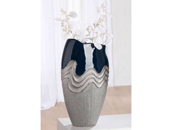Vase Wavy 23 x 39 x 11cm Bleu