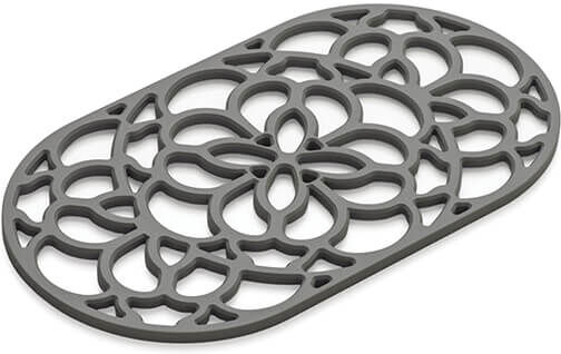 Zeal Heritage Silicone Large Oval Trivet Elephant Grey