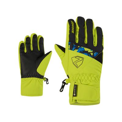 Skihandschuhe ZIENER "LEIF-Z GORE-TEX JUNIOR", Mädchen, Gr. 6,5, grün (lime), Kunstfaser, Handschuhe, wasserdicht, winddicht, atmungsaktiv, warm
