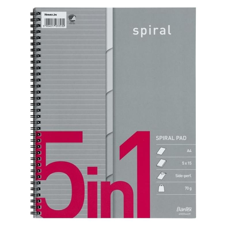 Bantex 5IN1 COLLEGE-BLOCK A4 LINIERT 5X15 BLÄTTER (A4, Liniert) (400054639)