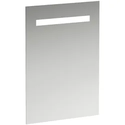 LAUFEN Leelo Spiegel mit integrierter horizontaler LED-Beleuchtung, Aluminiumrahmen, 550 mm, Version für externen Lichtschalter, H4476219501441