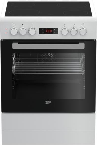 Beko FBE67300WCS, Freistehender Herd, Weiß, Drehregler, Weiß, Vorderseite, Elektronisch
