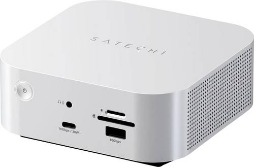 Satechi Thunderbolt 5 Dockingstation Thunderbolt 5 CubeDock with SSD inkl. Ladefunktion, integrierter Kartenleser, M.2 SSD