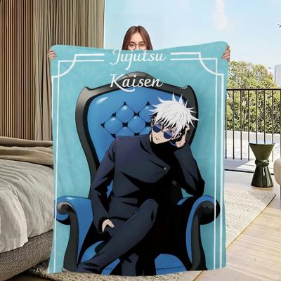 Uplift Picks Gojo Satoru Anime Flannel Throw Blanket Soft Plush Bed Cover 01 40x60in (100cmx150cm)