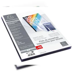Exacompta 42741E 100er Packung Einbanddeckel aus PVC 150μ, für DIN A4 - Kristall