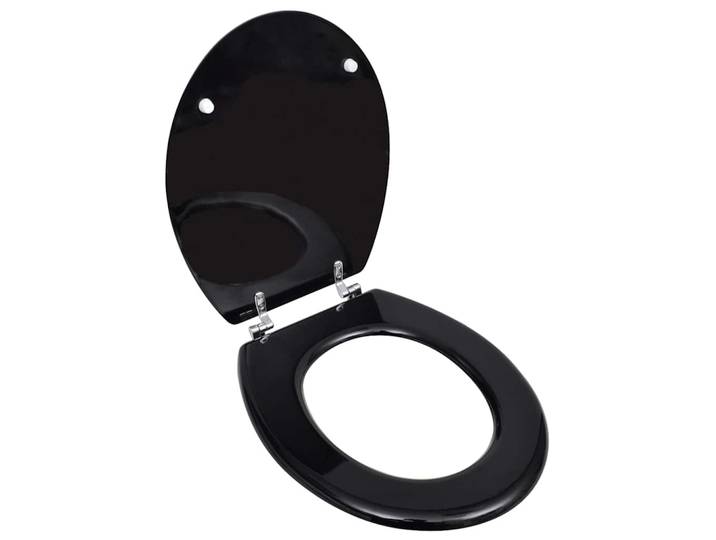 vidaXL Toilettensitz MDF Deckel Schlichtes Design Schwarz