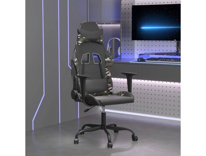 vidaXL Gaming-Stuhl Schwarz und Tarnfarben Kunstleder