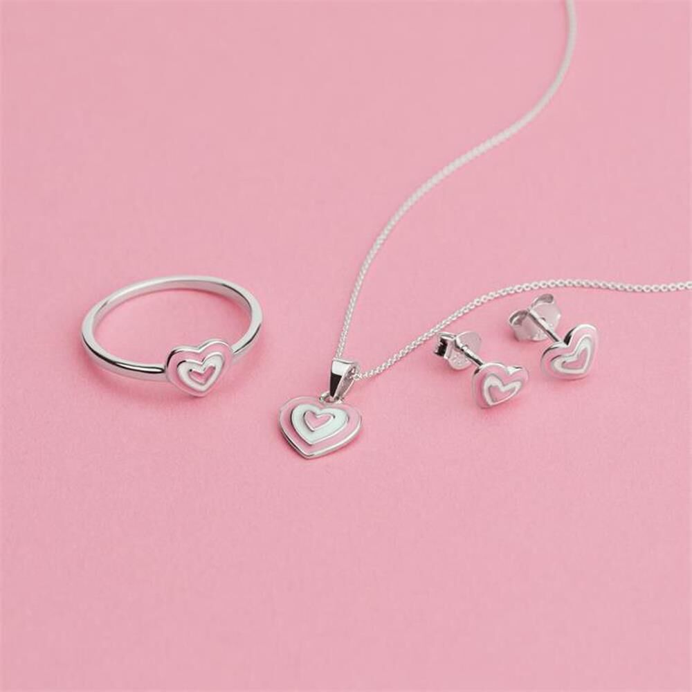 Unique Gravierbarer Kinder Ring Herz aus Sterlingsilber silber