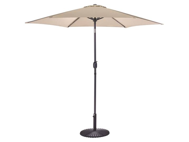 BELIANI Sonnenschirm Sandbeige Polyester/Aluminium ⌀ 270 cm Terrasse Balkon Garten