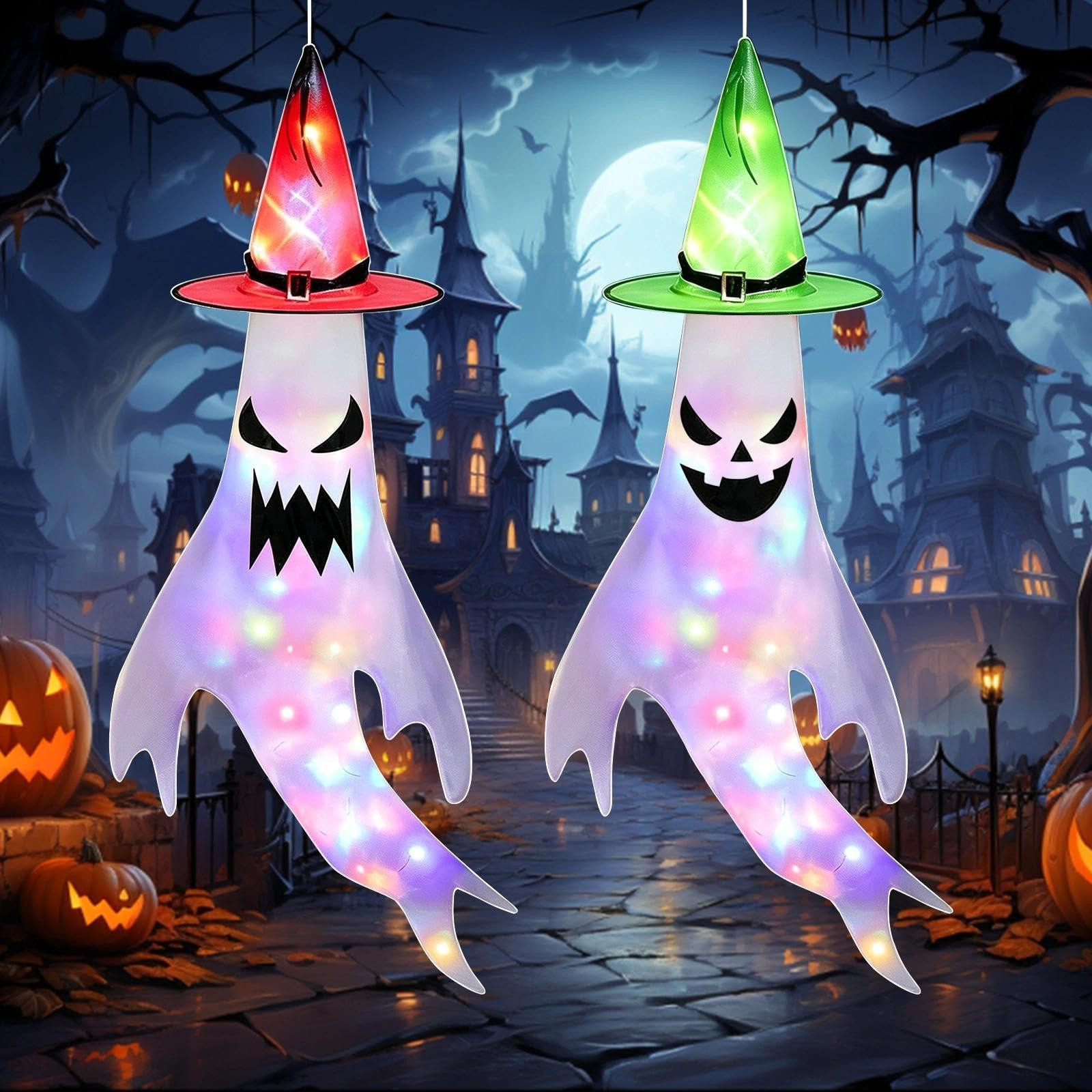 Dripio Halloween spookmonster decoratie met 2 hangende windzakken