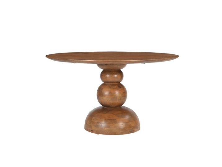 Mid.you Esstisch, Natur, Holz, Mangoholz, massiv, rund, Säule, 130x76x130 cm, Esszimmer, Tische, Esstische, Esstische rund