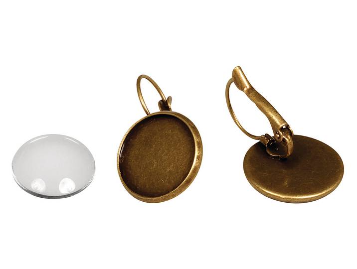 Rayher Ohrring-Metallfassung mit Cabochon 17 mm
