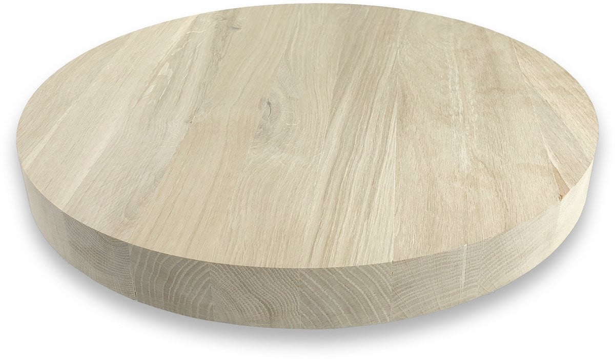Rond massief eiken tafelblad met een diameter van 50 cm