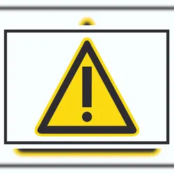 HB-Druck Achtung Zeichen Gelb Symbol Schild A3 Rückseite selbstklebend