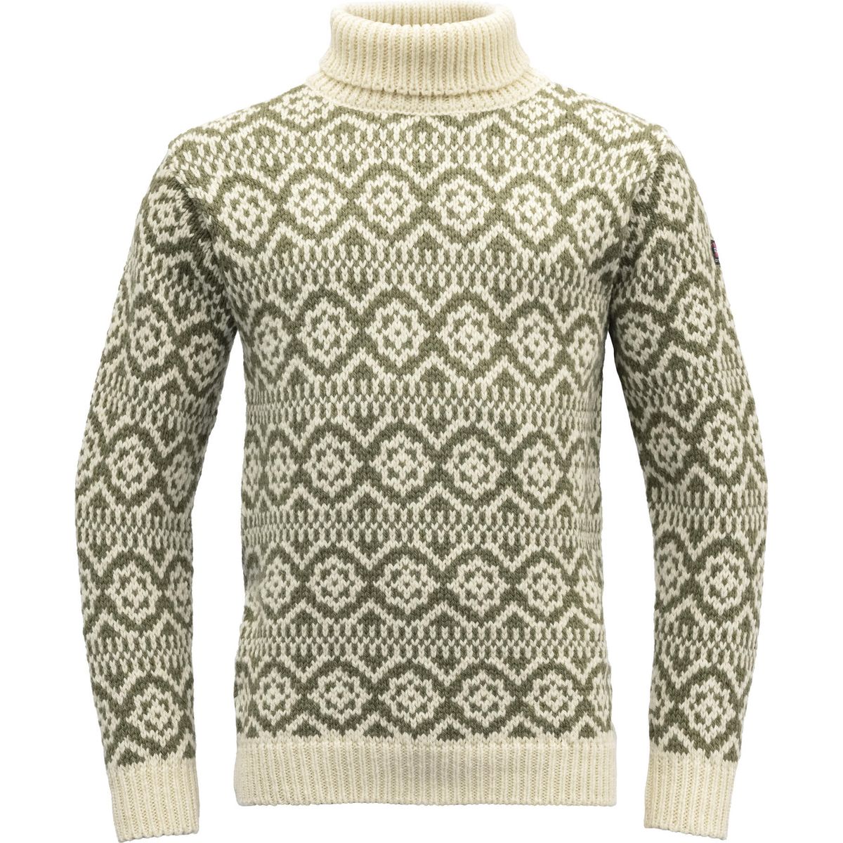 Devold of Norway Hoddevik Wool High Neck offwhite/olive (388B) L TC 398 390 A 388B L
