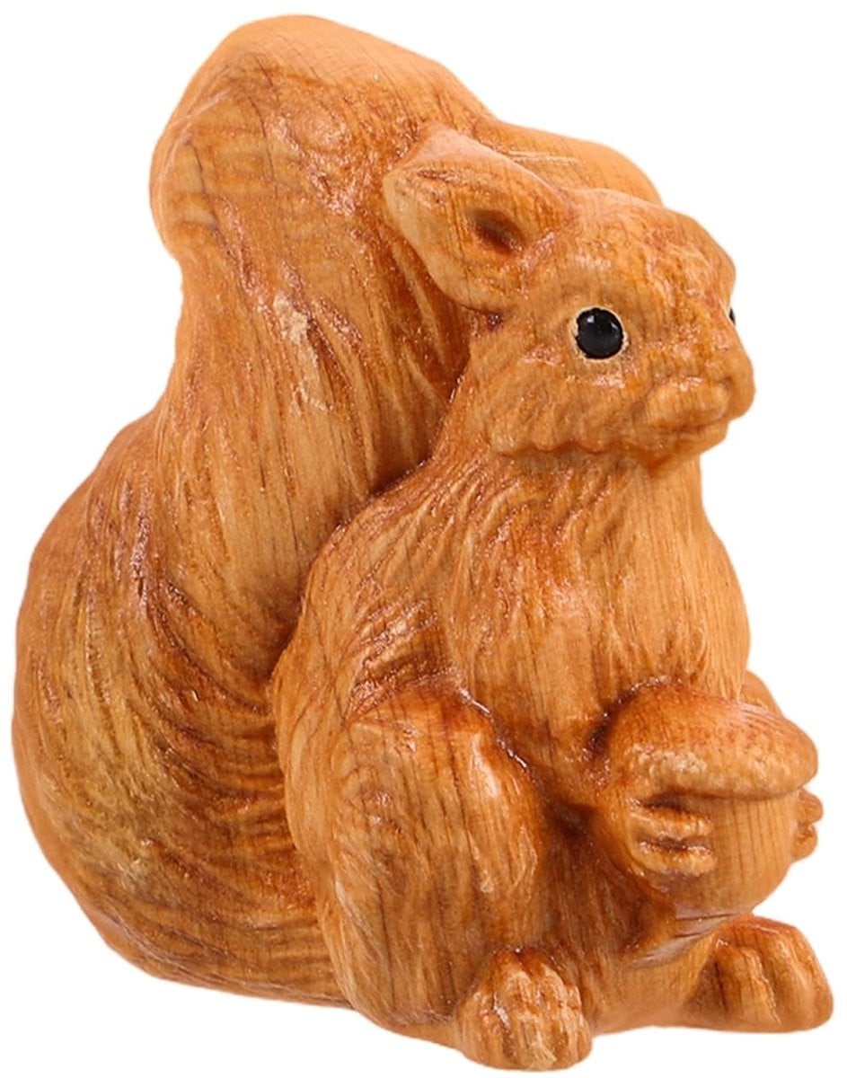 SolidKeus - Handgemaakt houten eekhoorn beeldje voor op tafel