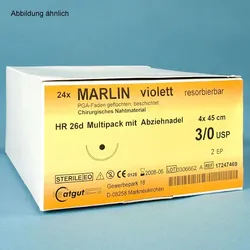 MARLIN Nahtmaterial HR 22 4/0=1,5 violett Fadenlänge 70 cm 24 Stück