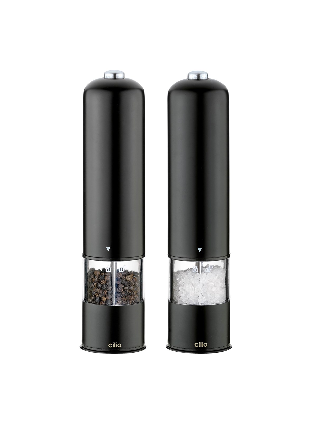 Cilio Salz- und Pfeffermühlen-Set, schwarz elektrisch BERGAMO 23cm
