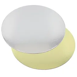25 Tortenplatten rund Ø 20 cm · 0,3 cm gold/silber