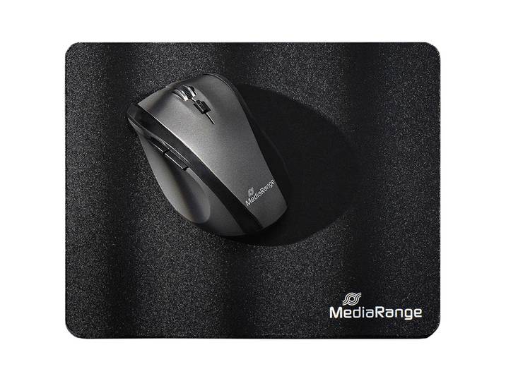 Mousepad, flach, schwarz, Mauspad, 21 x 18 cm