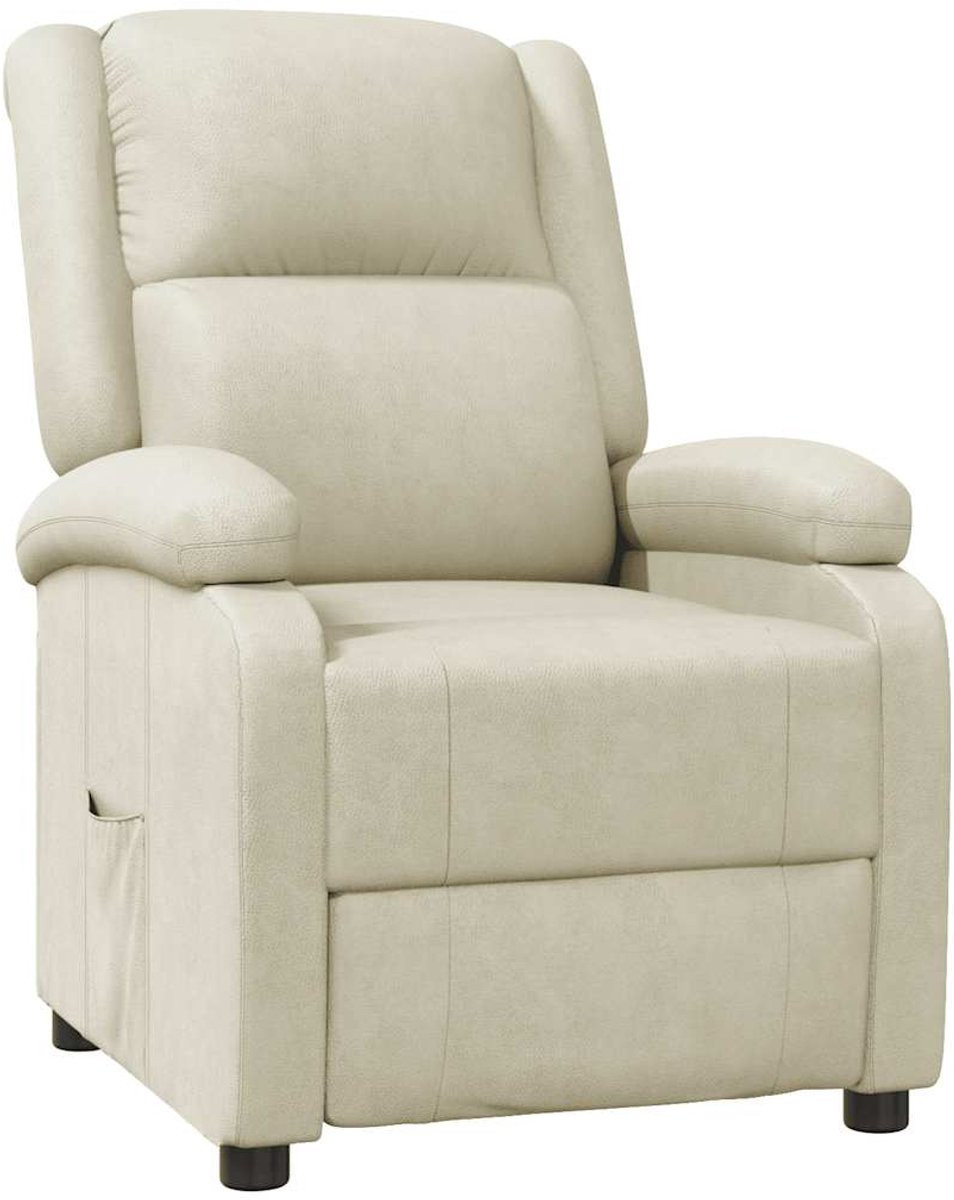 vidaXL Verstelbare Relaxfauteuil in Wit Kunstleer