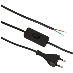 2x Schönenberger Lampen-Zuleitung (1.80 m), Stromkabel, Schwarz
