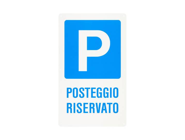 Schild Parcheggio Riservato 30 × 50 cm