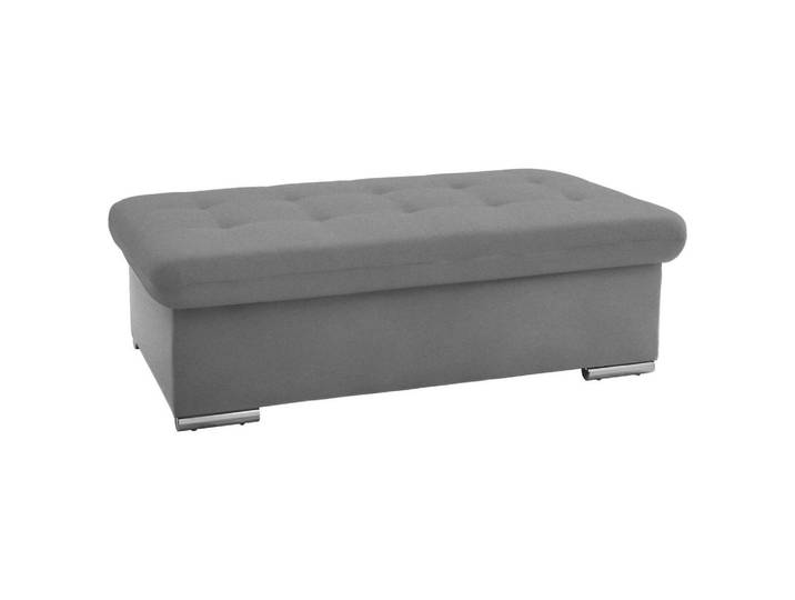 Cantus Hocker, Hellgrau, Metall, rechteckig, 137x43x74 cm, Stoffauswahl, Stauraum, Wohnzimmer, Hocker, Sitzhocker
