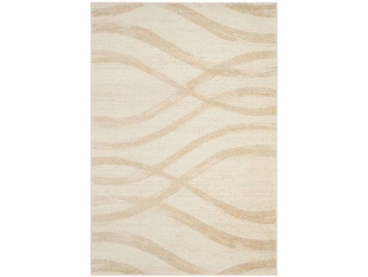Tapis vague moderne en détresse en polypropylène beige, 122 x 183 cm