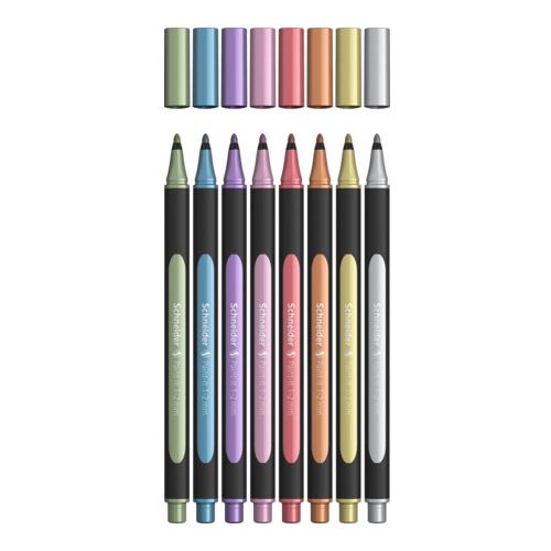 Schneider 020 Fineliner farbsortiert 1,0 - 2,0 mm, 8 Set