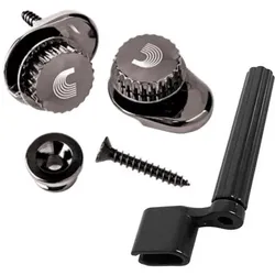 Planet Waves Strap Locks Nickel mit Saitenkurbel, Gitarre Zubehör