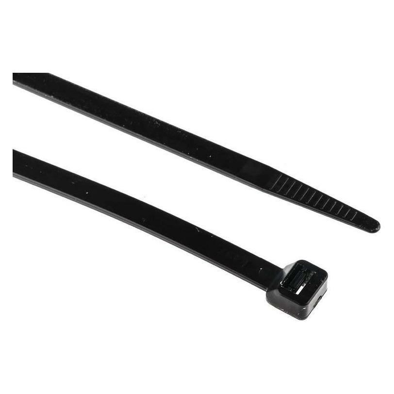 RS PRO Cable Tie 300x7.6 Black Nylon 66 (300 mm, 100 Stk.) (8111688)
