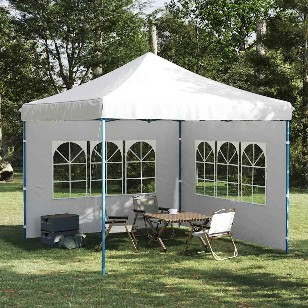 vidaXL Paroi de tente de réception 2 pcs avec fenêtre PE Blanc
