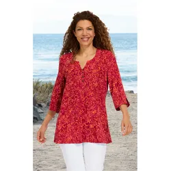 Viskose-Tunika in Muster rot in Größe 52 von DW-Shop, Rot, 52